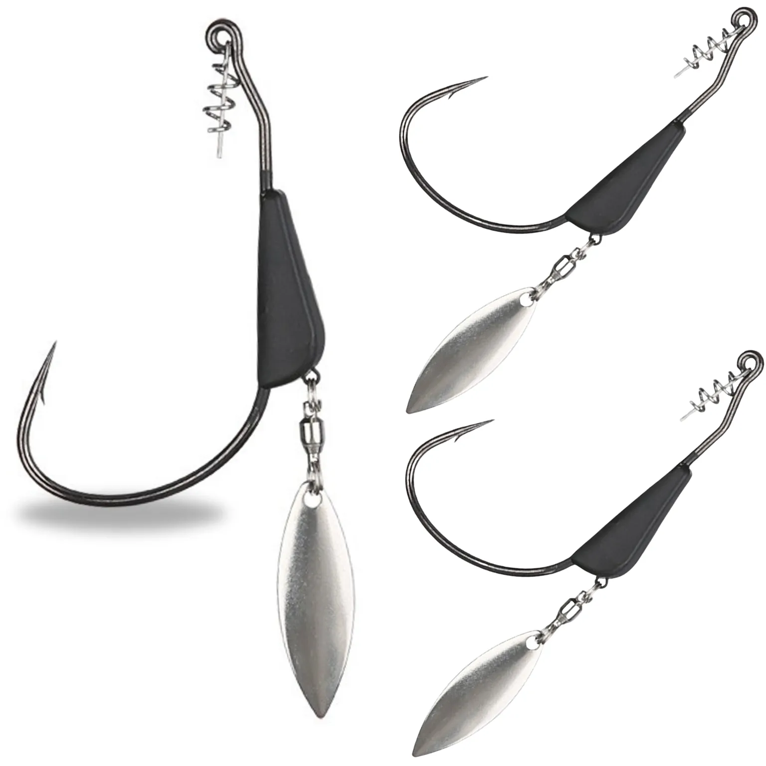 Reaction Tackle Bladed/Tungsten Weighted Swimbait Hooks- 3-Pack